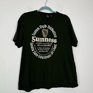 Guinness Beer T-Shirt Gaelic Mens Size L Green Official Merchandise Relaxed Fit